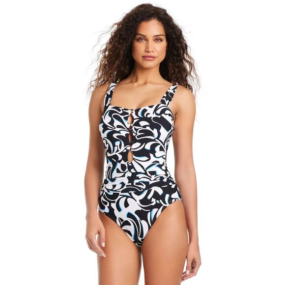 Beyond Control Women's Opposites Attract One-Piece Swimsuit Multi Size 10 1060